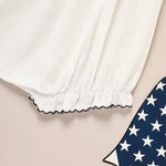 Tiny&Thrive Smocked Baby Girl Clothes – 4th of July Bubble Romper with Fly Sleeves & American Flag Embroidery | Patriotic Infant Outfit