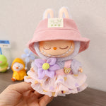 Tiny&Thrive Doll Dress with Hat Options – Cute Bear Print Clothes for Pendant Dolls | Youth Gift Accessories