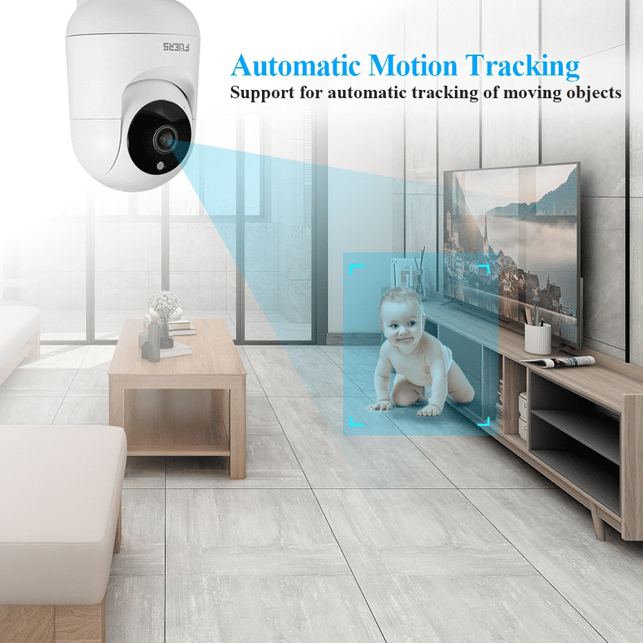 FUERS 4K 8MP Baby Monitor – Tuya Smart WiFi IP Camera with AI Tracking & Adjustable Bracket for Indoor Security & Baby Surveillance