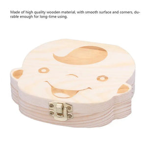 Tooth Fairy Box – Spanish Wooden Baby Tooth Keepsake Organizer for Boys & Girls | Milk Teeth Storage Souvenir Gift