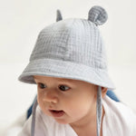 Baby Hats with Rabbit Ears – Cotton Sun Hat for Boys & Girls | Adjustable Bucket Cap for Infants 3–12 Months | Summer Beach Outdoor Hats