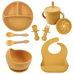 Baby Bowls Suction Set – Silicone Feeding Set with Straw Cup, Plate, Spoon & Fork | Non-Toxic Toddler Tableware