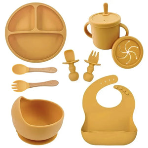 Baby Bowls Suction Set – Silicone Feeding Set with Straw Cup, Plate, Spoon & Fork | Non-Toxic Toddler Tableware
