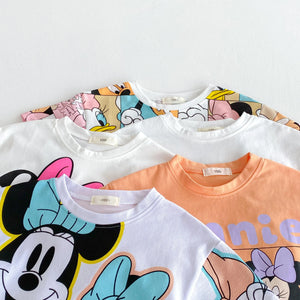 Trendy Baby Tshirts Set – Summer Cartoon Baby Girl T-Shirt & Shorts Outfit | Cute Kids Clothes for Girls 4–6Y