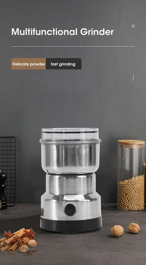 Electric Herb Grinder – 300ml Mini Stainless Steel Spice & Grain Mill | Coffee, Pepper, Baby Food Pulverizer with 4 Blades