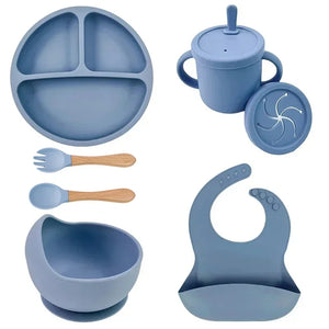 Baby Bowls Suction Set – Silicone Feeding Set with Straw Cup, Plate, Spoon & Fork | Non-Toxic Toddler Tableware