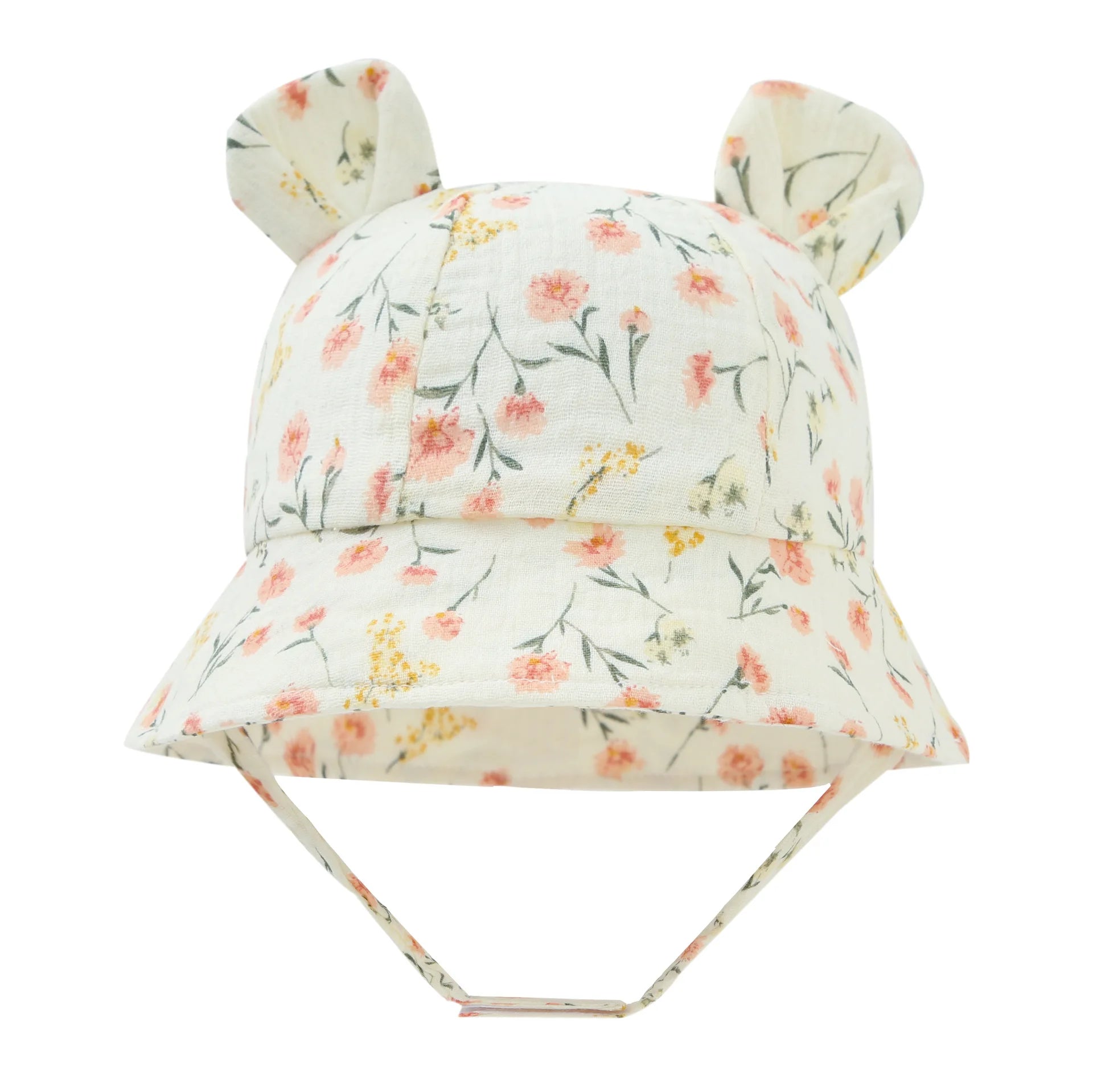 Baby Hats with Rabbit Ears – Cotton Sun Hat for Boys & Girls | Adjustable Bucket Cap for Infants 3–12 Months | Summer Beach Outdoor Hats