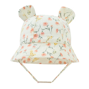 Baby Hats with Rabbit Ears – Cotton Sun Hat for Boys & Girls | Adjustable Bucket Cap for Infants 3–12 Months | Summer Beach Outdoor Hats