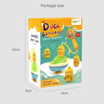 Cute Duck Toys Bathing Boat Set – 3 Emotional Ducks with LED Light & Auto Water Spray – Interactive Sensory Baby Shower Gift for Toddlers