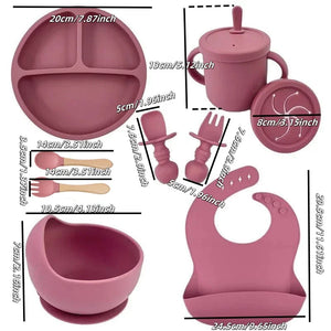 Baby Bowls Suction Set – Silicone Feeding Set with Straw Cup, Plate, Spoon & Fork | Non-Toxic Toddler Tableware