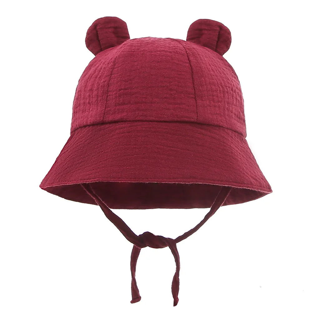 Baby Hats with Rabbit Ears – Cotton Sun Hat for Boys & Girls | Adjustable Bucket Cap for Infants 3–12 Months | Summer Beach Outdoor Hats