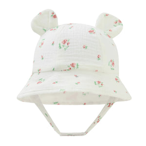 Baby Hats with Rabbit Ears – Cotton Sun Hat for Boys & Girls | Adjustable Bucket Cap for Infants 3–12 Months | Summer Beach Outdoor Hats
