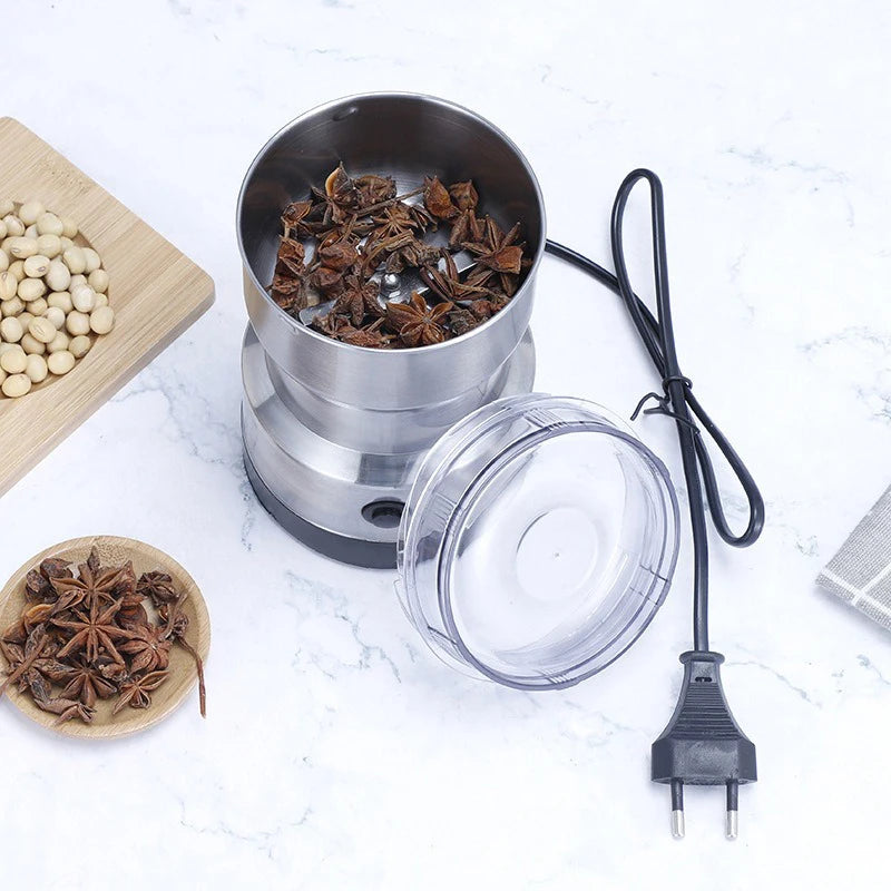Electric Herb Grinder – 300ml Mini Stainless Steel Spice & Grain Mill | Coffee, Pepper, Baby Food Pulverizer with 4 Blades