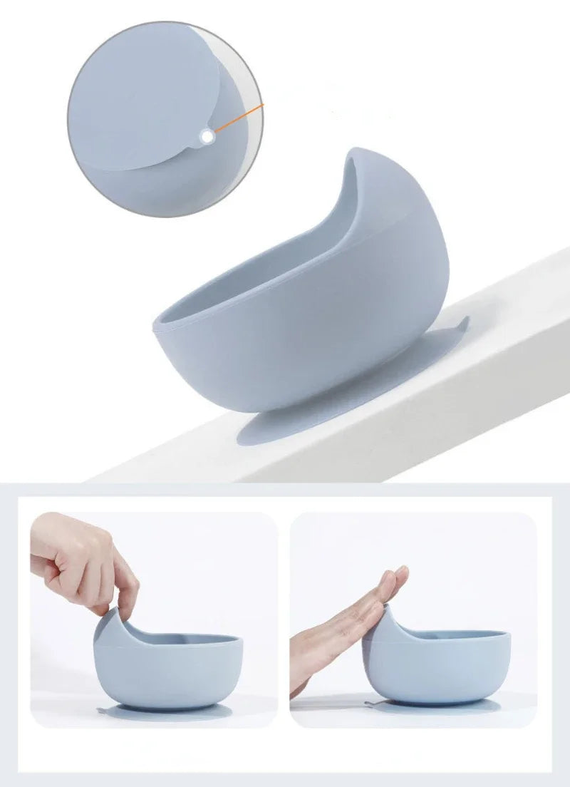 Baby Bowls Suction Set – Silicone Feeding Set with Straw Cup, Plate, Spoon & Fork | Non-Toxic Toddler Tableware