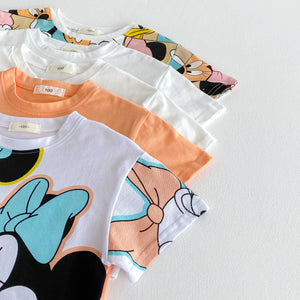 Trendy Baby Tshirts Set – Summer Cartoon Baby Girl T-Shirt & Shorts Outfit | Cute Kids Clothes for Girls 4–6Y