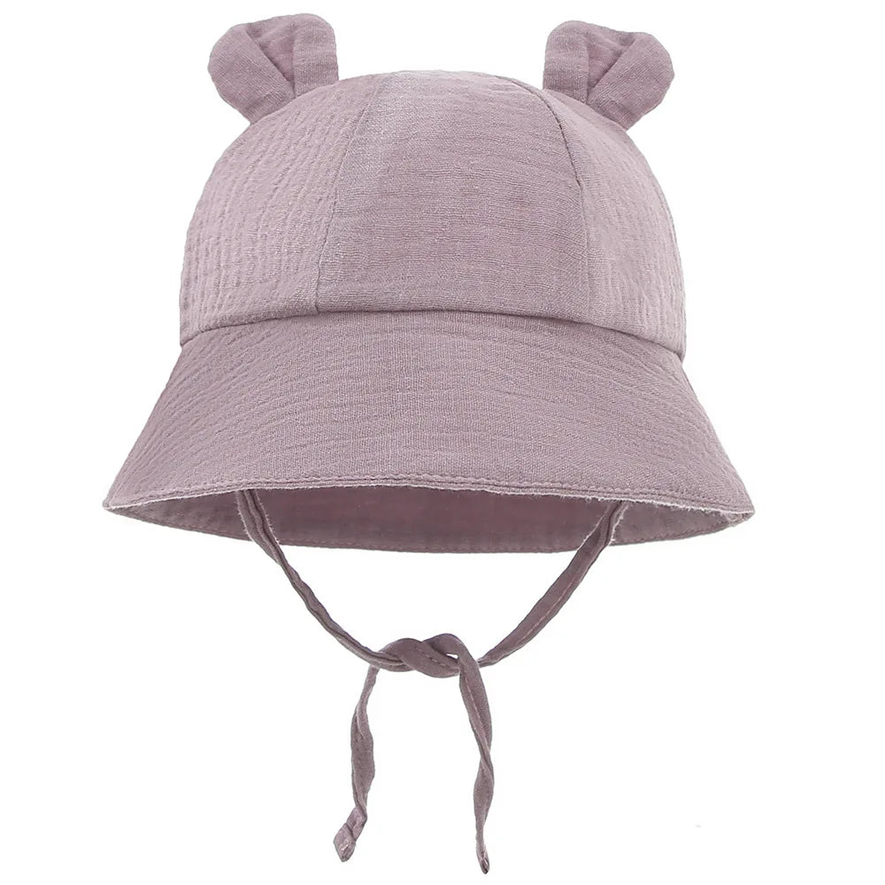 Baby Hats with Rabbit Ears – Cotton Sun Hat for Boys & Girls | Adjustable Bucket Cap for Infants 3–12 Months | Summer Beach Outdoor Hats