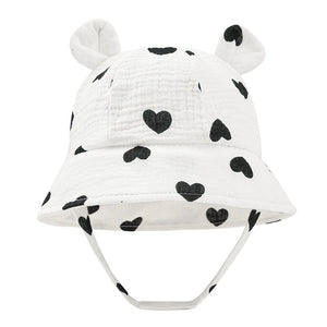 Baby Hats with Rabbit Ears – Cotton Sun Hat for Boys & Girls | Adjustable Bucket Cap for Infants 3–12 Months | Summer Beach Outdoor Hats