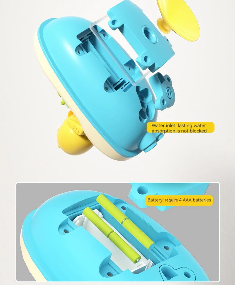 Cute Duck Toys Bathing Boat Set – 3 Emotional Ducks with LED Light & Auto Water Spray – Interactive Sensory Baby Shower Gift for Toddlers
