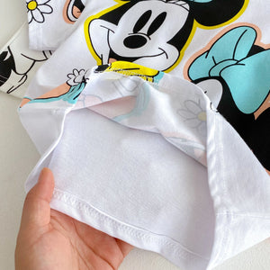 Trendy Baby Tshirts Set – Summer Cartoon Baby Girl T-Shirt & Shorts Outfit | Cute Kids Clothes for Girls 4–6Y