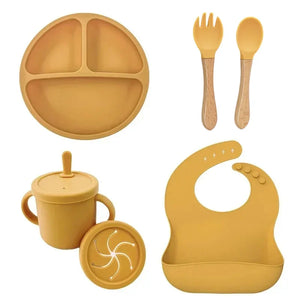 Baby Bowls Suction Set – Silicone Feeding Set with Straw Cup, Plate, Spoon & Fork | Non-Toxic Toddler Tableware