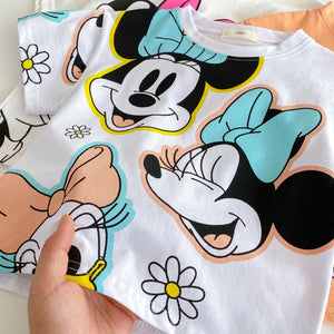 Trendy Baby Tshirts Set – Summer Cartoon Baby Girl T-Shirt & Shorts Outfit | Cute Kids Clothes for Girls 4–6Y