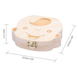 Tooth Fairy Box – Spanish Wooden Baby Tooth Keepsake Organizer for Boys & Girls | Milk Teeth Storage Souvenir Gift