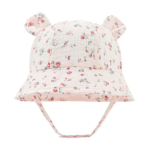 Baby Hats with Rabbit Ears – Cotton Sun Hat for Boys & Girls | Adjustable Bucket Cap for Infants 3–12 Months | Summer Beach Outdoor Hats