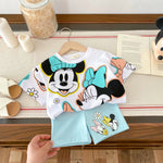 Trendy Baby Tshirts Set – Summer Cartoon Baby Girl T-Shirt & Shorts Outfit | Cute Kids Clothes for Girls 4–6Y