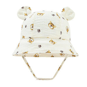Baby Hats with Rabbit Ears – Cotton Sun Hat for Boys & Girls | Adjustable Bucket Cap for Infants 3–12 Months | Summer Beach Outdoor Hats