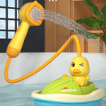 Cute Duck Toys Bathing Boat Set – 3 Emotional Ducks with LED Light & Auto Water Spray – Interactive Sensory Baby Shower Gift for Toddlers