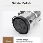 Electric Herb Grinder – 300ml Mini Stainless Steel Spice & Grain Mill | Coffee, Pepper, Baby Food Pulverizer with 4 Blades