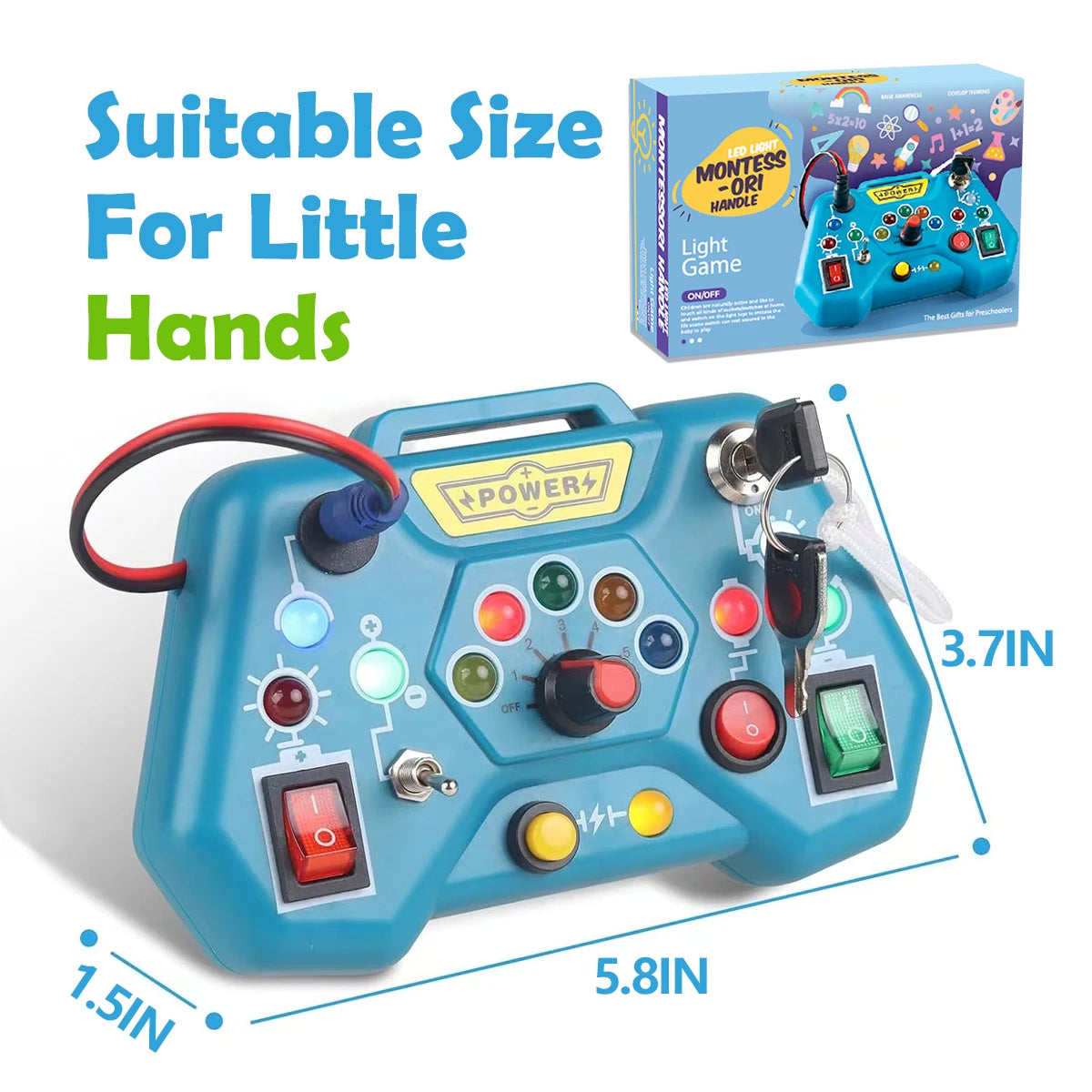 Montessori Busy Board – Educational Travel Toy for Toddlers Ages 3–6 | Sensory Learning Activity Board for Boys & Girls
