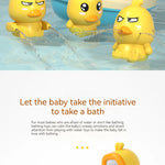 Cute Duck Toys Bathing Boat Set – 3 Emotional Ducks with LED Light & Auto Water Spray – Interactive Sensory Baby Shower Gift for Toddlers