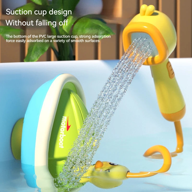 Cute Duck Toys Bathing Boat Set – 3 Emotional Ducks with LED Light & Auto Water Spray – Interactive Sensory Baby Shower Gift for Toddlers
