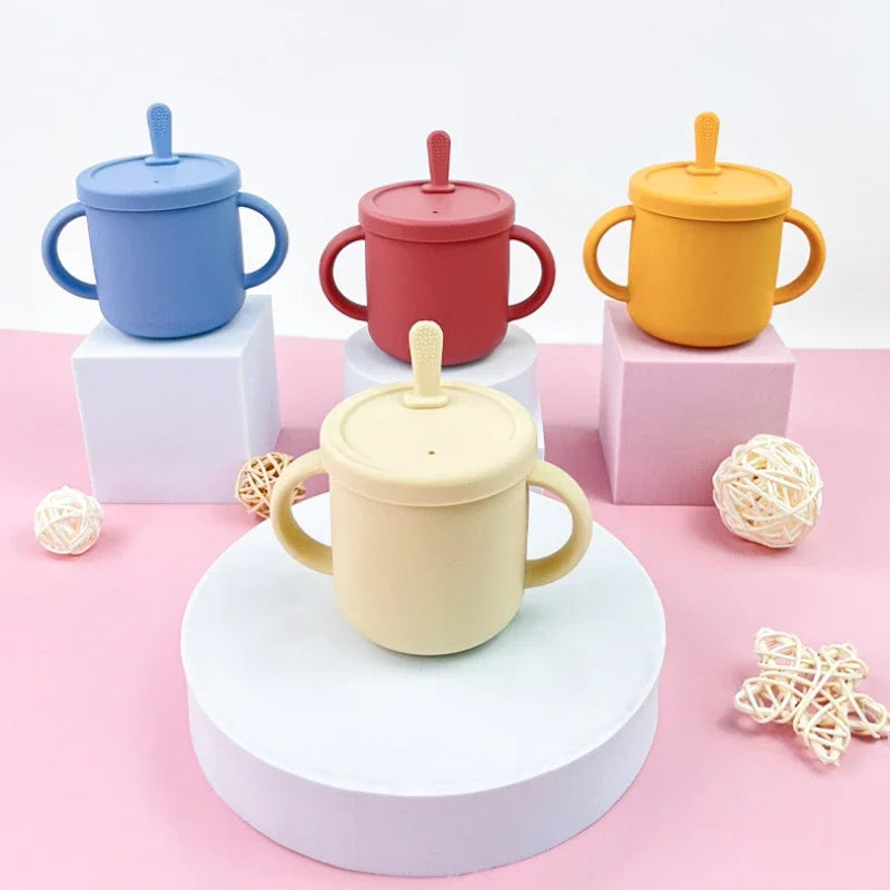 Baby Bowls Suction Set – Silicone Feeding Set with Straw Cup, Plate, Spoon & Fork | Non-Toxic Toddler Tableware