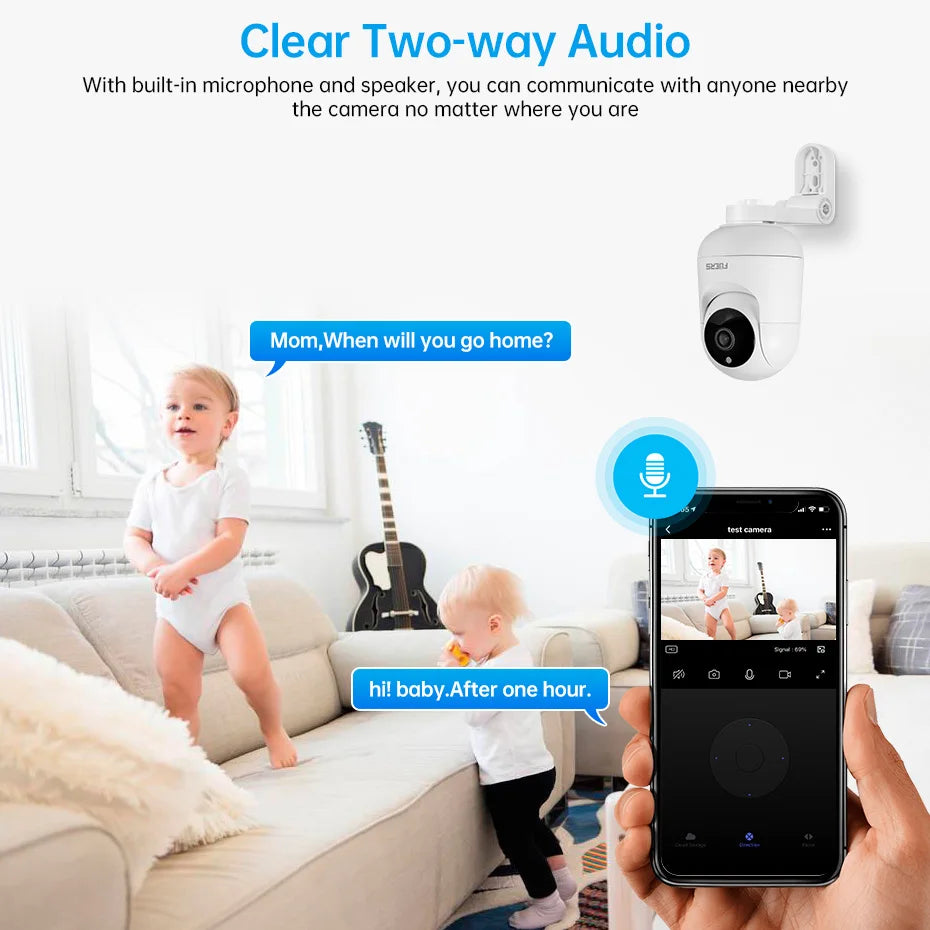 FUERS 4K 8MP Baby Monitor – Tuya Smart WiFi IP Camera with AI Tracking & Adjustable Bracket for Indoor Security & Baby Surveillance