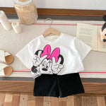 Trendy Baby Tshirts Set – Summer Cartoon Baby Girl T-Shirt & Shorts Outfit | Cute Kids Clothes for Girls 4–6Y
