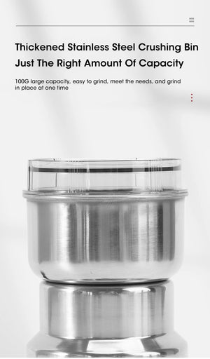 Electric Herb Grinder – 300ml Mini Stainless Steel Spice & Grain Mill | Coffee, Pepper, Baby Food Pulverizer with 4 Blades
