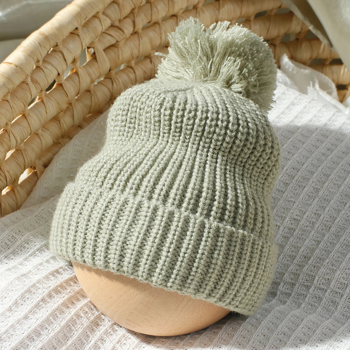 Ylsteed Hello World Knitting Newborn Long Sleeve Romper with Pomp Hat – Baby Boy & Girl Outfit for Photography & Photo Shoots