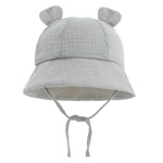 Baby Hats with Rabbit Ears – Cotton Sun Hat for Boys & Girls | Adjustable Bucket Cap for Infants 3–12 Months | Summer Beach Outdoor Hats