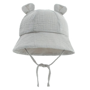 Baby Hats with Rabbit Ears – Cotton Sun Hat for Boys & Girls | Adjustable Bucket Cap for Infants 3–12 Months | Summer Beach Outdoor Hats
