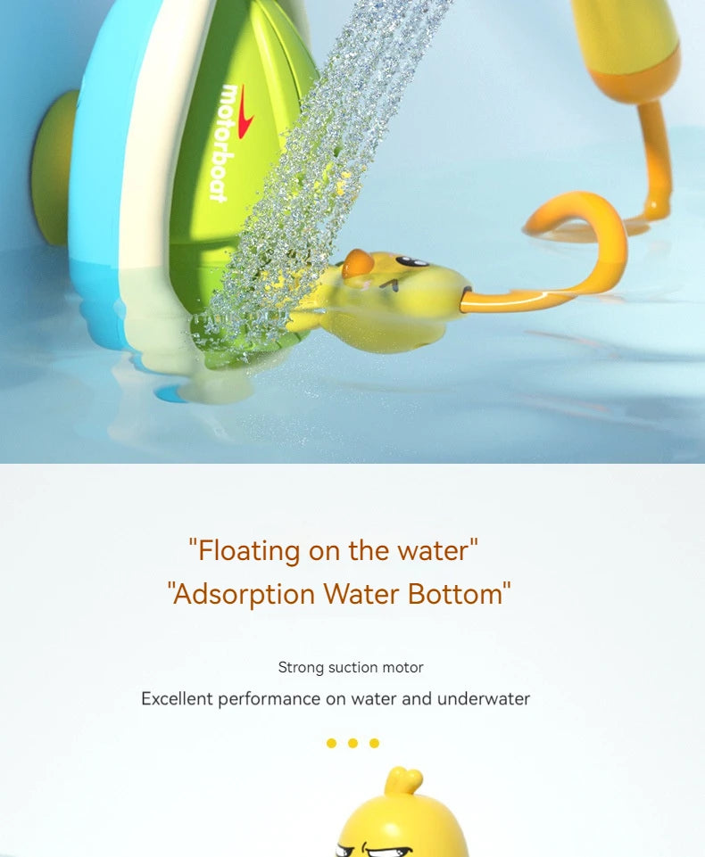 Cute Duck Toys Bathing Boat Set – 3 Emotional Ducks with LED Light & Auto Water Spray – Interactive Sensory Baby Shower Gift for Toddlers