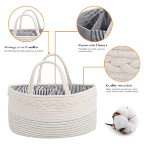 Woven basket with features highlighted on a white background