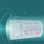 Breast milk storage bag with measurement markings on a teal background