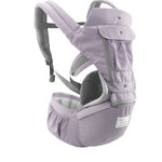 Purple baby carrier with gray accents on a white background