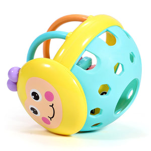 Colorful toy with a face on a white background