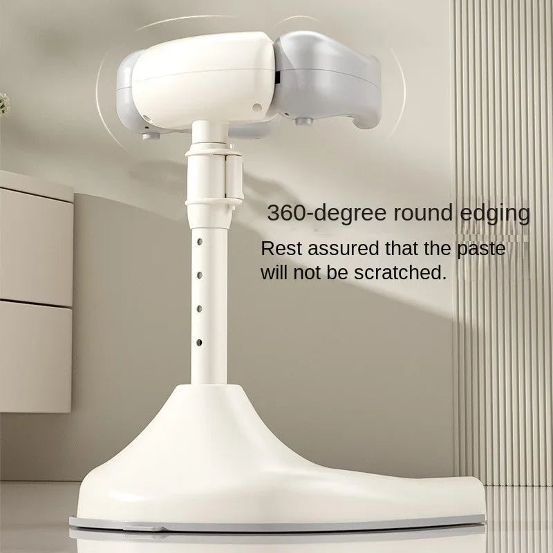 White ceiling-mounted device with text about 360-degree round edging on a neutral background.