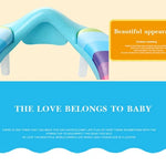 Colorful arch with text about baby love and a quote on a blue background