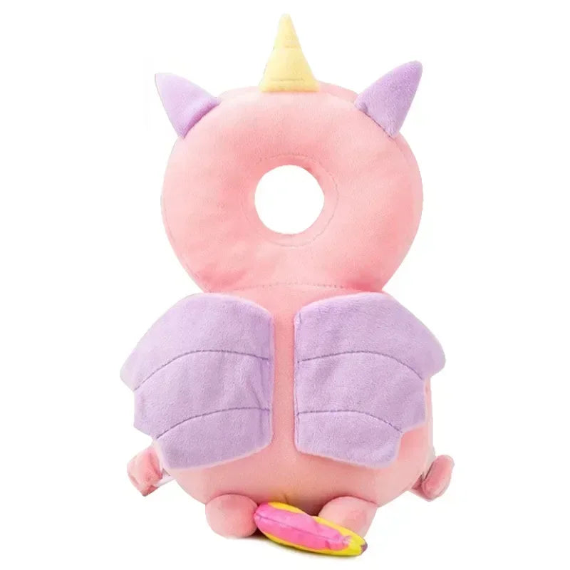 Plush toy with pink and purple design on a white background