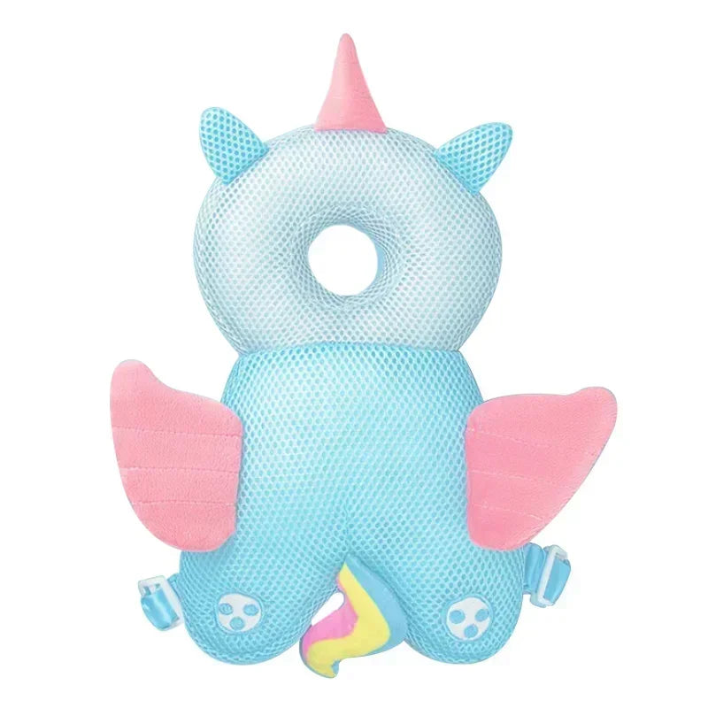 Children's neck pillow with unicorn design on a white background